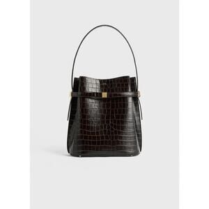 Toteme Belted Croco-Embossed Bucket Bag - One Size